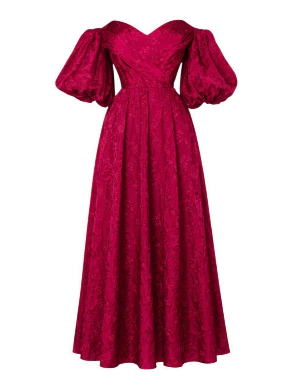 Vintage 80s Off Shoulder Gown XXS XS Red Fuchsia Undertone Acetate